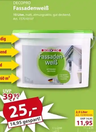 Sonderpreis Baumarkt DECOPRO Fassadenweiß Angebot