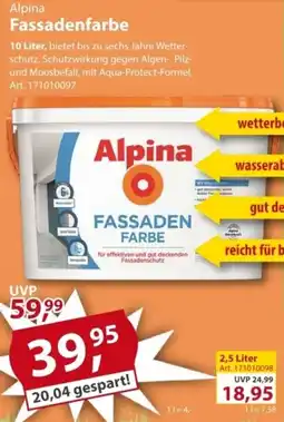 Sonderpreis Baumarkt Alpina Fassadenfarbe Angebot