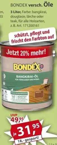 Sonderpreis Baumarkt BONDEX versch. Öle Angebot