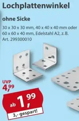 Sonderpreis Baumarkt Lochplattenwinkel ohne Sicke Angebot