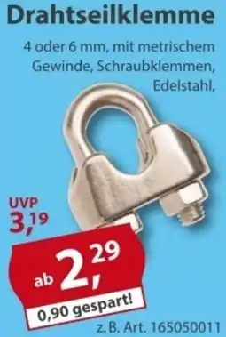 Sonderpreis Baumarkt Drahtseilklemme Angebot