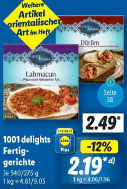 Lidl 1001 delights Fertiggerichte Angebot