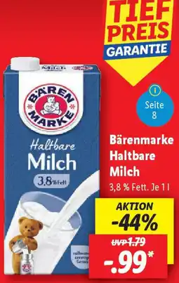 Lidl Bärenmarke Haltbare Milch Angebot