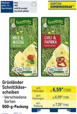 METRO Grünländer Schnittkäsescheiben Angebot