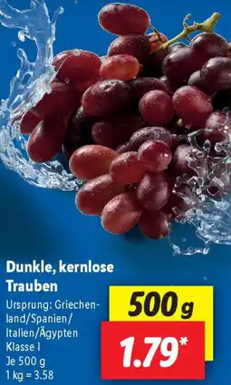 Lidl Dunkle, kernlose Trauben Angebot