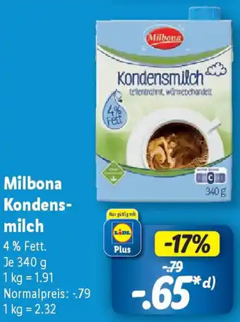 Lidl Milbona Kondensmilch Angebot