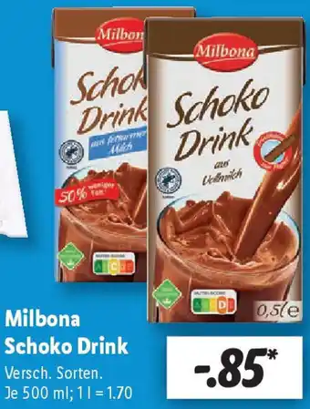 Lidl Milbona Schoko Drink Angebot
