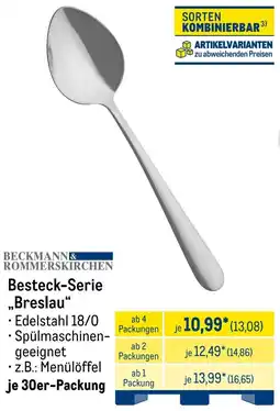 METRO BECKMANN & ROMMERSKIRCHEN Besteck-Serie „Breslau“ Angebot