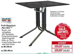 METRO MFG Profi-Klapptisch ,,Mec-Slim" Angebot