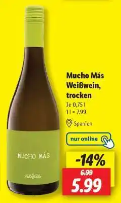 Lidl Mucho Más Weißwein, trocken Angebot