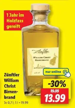 Lidl Zünftler William Christ Birnenbrand Angebot