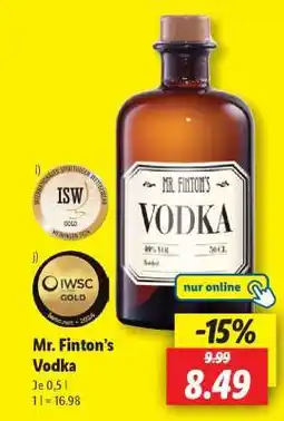Lidl Mr. Finton’s Vodka Angebot