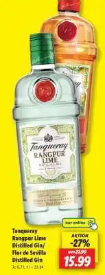 Lidl Tanqueray Rangpur Lime Distilled Gin/Flor de Sevilla Distilled Gin Angebot
