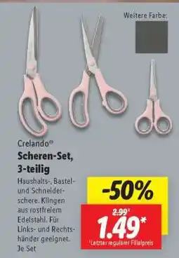 Lidl Crelando Scheren-Set, 3-teilig Angebot