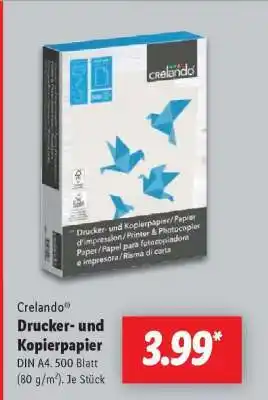 Lidl Crelando Drucker- und Kopierpapier Angebot