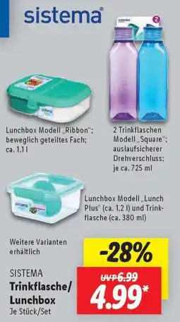 Lidl SISTEMA Trinkflasche/Lunchbox Angebot