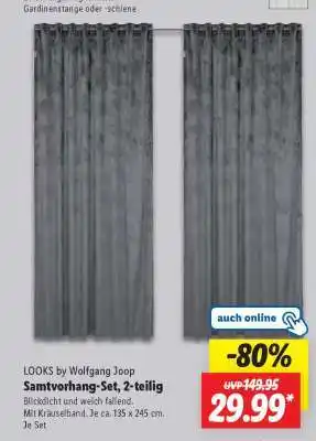 Lidl Samtvorhang-Set, 2-teilig Angebot
