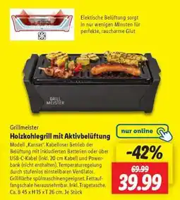 Lidl GRILLMEISTER Holzkohlegrill mit Aktivbelüftung Angebot