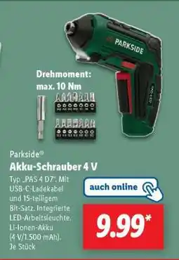 Lidl PARKSIDE Akku-Schrauber 4 V Angebot