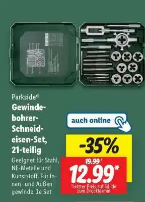 Lidl Parkside Gewindebohrer-Schneideisen-Set, 21-teilig Angebot