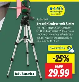 Lidl PARKSIDE Kreuzlinienlaser mit Stativ Angebot