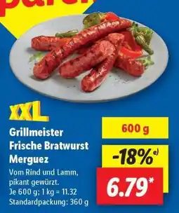 Lidl Grillmeister Frische Bratwurst Merguez Angebot