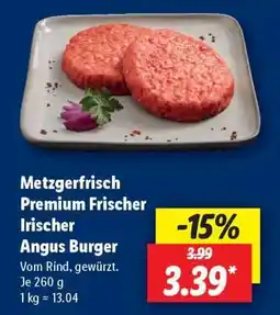 Lidl Metzgerfrisch Premium Frischer Irischer Angus Burger Angebot