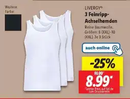 Lidl LIVERGY 3 Feinripp-Achselhemden Angebot