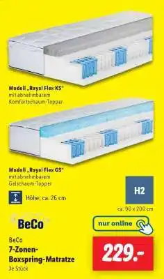 Lidl BeCo 7-Zonen-Boxspring-Matratze Angebot