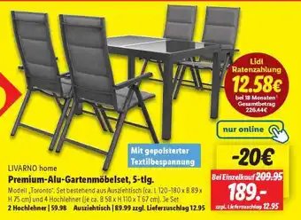 Lidl Premium-Alu-Gartenmöbelset, 5-tlg Angebot