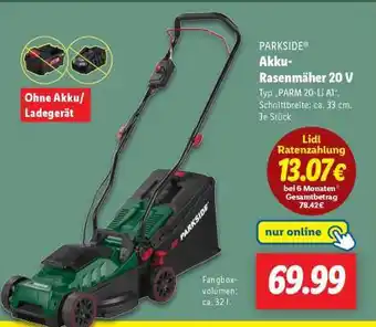 Lidl PARKSIDE Akku-Rasenmäher 20 V Angebot