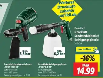 Lidl Parkside Druckluft-Sandstrahlpistole/Reinigungspistole Angebot