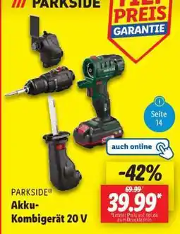 Lidl PARKSIDE Akku-Kombigerät 20 V Angebot