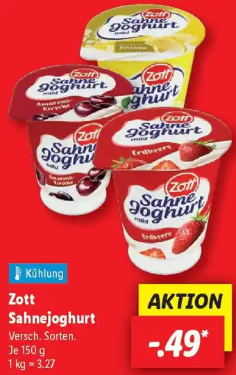 Lidl Zott Sahnejoghurt Angebot