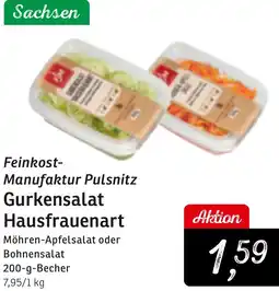 KONSUM Feinkost Manufaktur Pulsnitz Gurkensalat Hausfrauenart Angebot