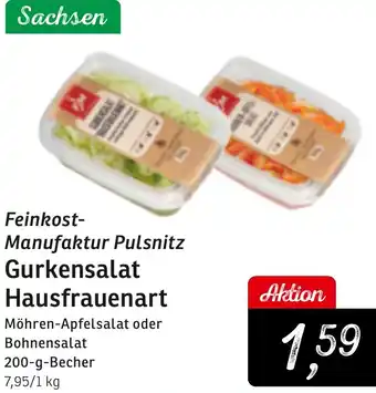 KONSUM Feinkost Manufaktur Pulsnitz Gurkensalat Hausfrauenart Angebot