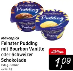 KONSUM Mövenpick Feinster Pudding mit Bourbon Vanille oder Schweizer Schokolade Angebot