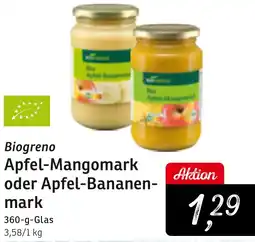 KONSUM Biogreno Apfel-Mangomark oder Apfel-Bananenmark Angebot