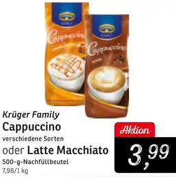 KONSUM Krüger Family Cappuccino oder Latte Macchiato Angebot