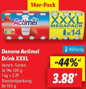 Lidl Danone Actimel Drink XXXL Angebot