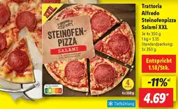 Lidl Trattoria Alfredo Steinofenpizza Salami XXL Angebot