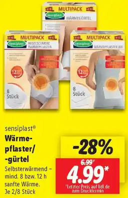 Lidl sensiplast Wärmepflaster/ -gürtel Angebot