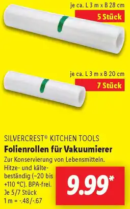 Lidl SILVERCREST KITCHEN TOOLS Folienrollen für Vakuumierer Angebot