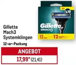 METRO Gillette Mach3 Systemklingen Angebot