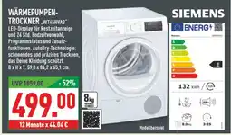 Marktkauf Siemens wärmepumpentrockner wt45hva3 Angebot