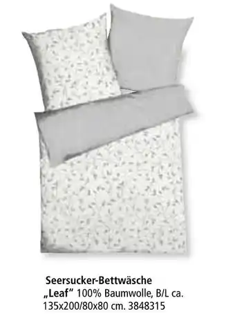 Segmüller Seersucker-bettwäsche „leaf“ Angebot