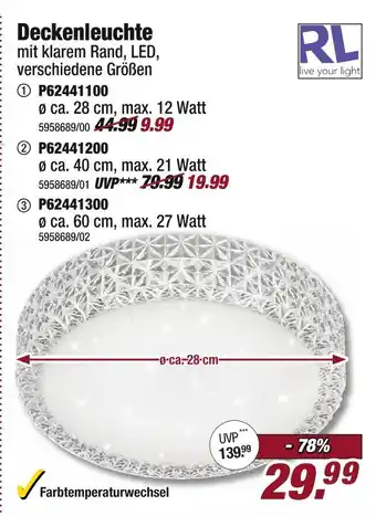 Poco Rl deckenleuchte Angebot