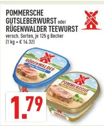 Marktkauf Pommersche oder rügenwalder gutsleberwurst oder teewurst Angebot