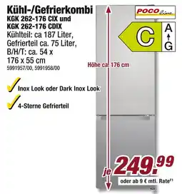 Poco Poco line kühl-/gefrierkombi kgk 262-176 cix und kgk 262-176 cdix Angebot