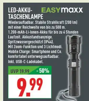 Marktkauf Easymaxx led-akku-taschenlampe Angebot